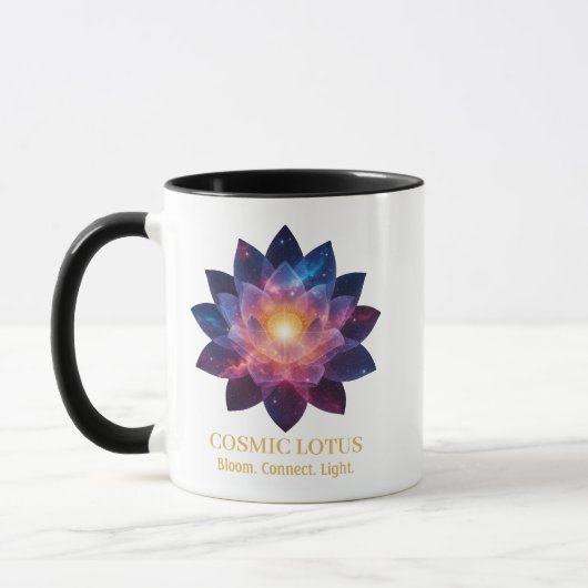 Kosmische Lotusbloem | Galaxy Bloom Energie Mok (Links)