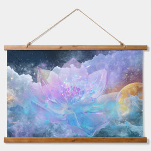 Kosmische Lotusbloem Hangend Wandkleed