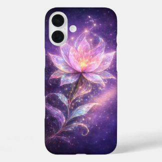 Kosmische Lotusbloem met Galaxy Gloed iPhone 16 Plus Hoesje
