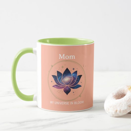 Kosmische Lotusbloem Moeder Bloei Mok (Met donut)