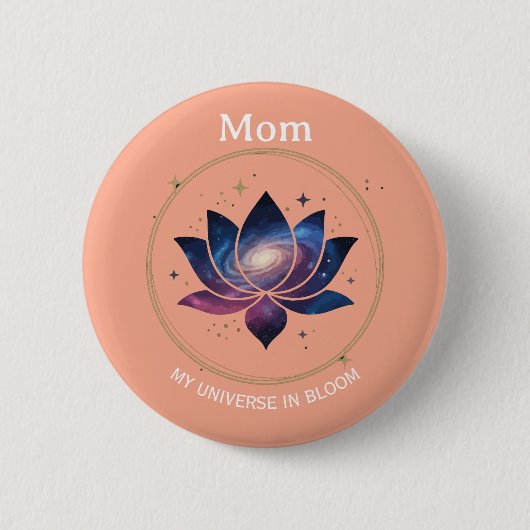 Kosmische Lotusbloem Moeder Bloei Ronde Button 5,7 Cm (Voorkant)