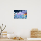 Kosmische Lotusbloem Poster (Keuken)