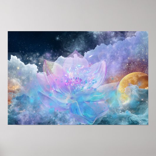 Kosmische Lotusbloem Poster (Voorkant)