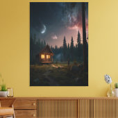 Kosmische Maan Canvas – Hemelse Wand Decor Afdruk (Insitu (Woonkamer))