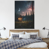 Kosmische Maan Canvas – Hemelse Wand Decor Afdruk (Insitu (Slaapkamer))