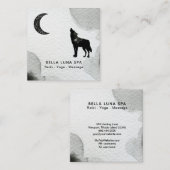 ** Kosmische Maan Howling Wolf Lunar Shaman Vierkante Visitekaartje (Voorkant / Achterkant)