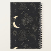 Kosmische maan sterren bloemen notitieboek (Achterkant)