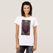 Kosmische Mandala Uil T-shirt (Voorkant volledig)