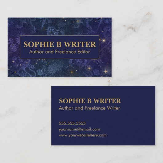  Kosmische Marine en Gouden Schrijvers Visitekaartje (Voorkant / Achterkant)