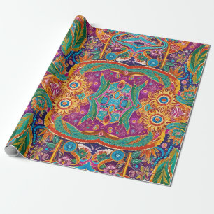 Kosmische Maya Mexicaanse Paisley Parade Cadeaupapier