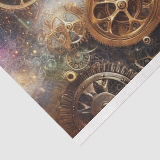 Kosmische Mechanische Kat Droomwereld Decoupage Tissuepapier (Detail)