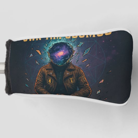 Kosmische meditatie: "BREEK DE GEEST, BEZIT DE KOS Golfheadcover (Voorkant)