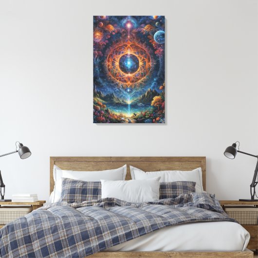 "Kosmische meditatie" Canvas Afdruk (Insitu (Slaapkamer))