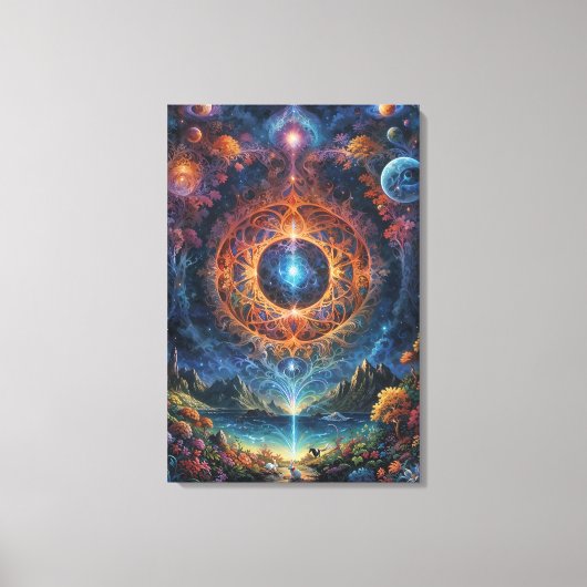 "Kosmische meditatie" Canvas Afdruk (Voorkant)
