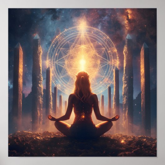 Kosmische Meditatie Kristal Poort Poster (Voorkant)