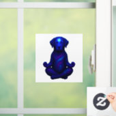 Kosmische Mediterende Hond met Gloeiend Derde Oog Raamsticker (Huis)