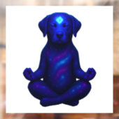 Kosmische Mediterende Hond met Gloeiend Derde Oog Raamsticker (Vel 2)