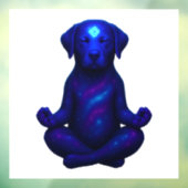 Kosmische Mediterende Hond met Gloeiend Derde Oog Raamsticker (Vel 3)