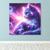 Kosmische Melkweg Mystieke Katachtige Hemelse Canvas Afdruk (Insitu (Houten vloer))