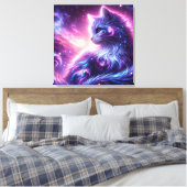 Kosmische Melkweg Mystieke Katachtige Hemelse Canvas Afdruk (Insitu (Slaapkamer))