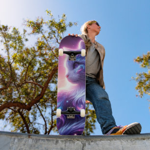 Kosmische Melkweg Mystieke Katachtige Hemelse Persoonlijk Skateboard