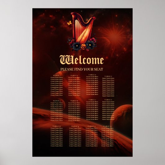 Kosmische melodie, de magie van de harp. poster (Voorkant)