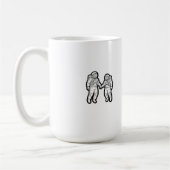 Kosmische metgezellen - Astronauten houden handen  Koffiemok (Links)