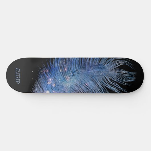 *~* Kosmische Midnight Sky Pastel Feather Boho Persoonlijk Skateboard (Horizontaal)