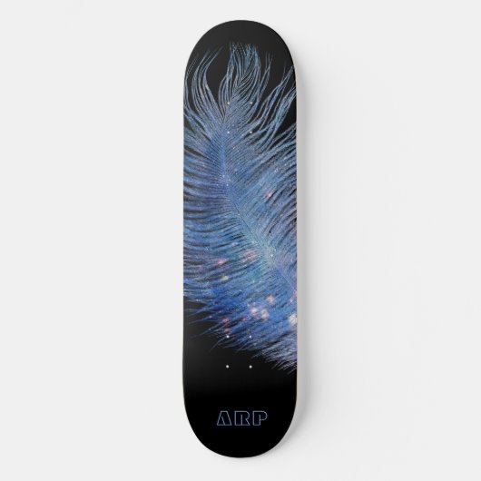 *~* Kosmische Midnight Sky Pastel Feather Boho Persoonlijk Skateboard (Voorkant)