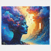 Kosmische Mindscape Art Fleece Deken (Voorkant (Horizontaal))