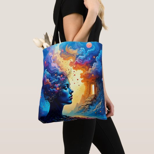 Kosmische Mindscape Art Tote Bag (Dichtbij)