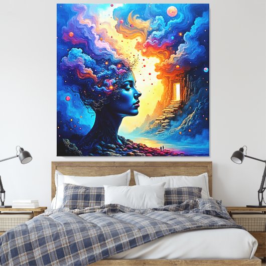 Kosmische Mindscapes Kunst Canvas Afdruk (Insitu (Slaapkamer))