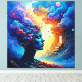 Kosmische Mindscapes Kunst Canvas Afdruk (Insitu (Houten vloer))