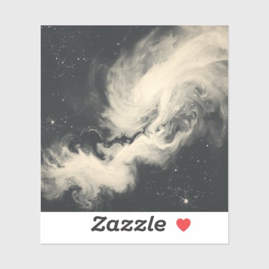 Kosmische monochrome visies: zwart-wit heelal sticker (Vel)