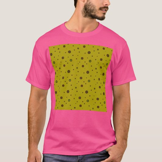 kosmische mosterd-pistache-polkadot t-shirt (Voorkant)