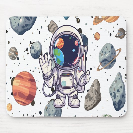 Kosmische Muismat - Ruimteplaneten en raketten (Voorkant)