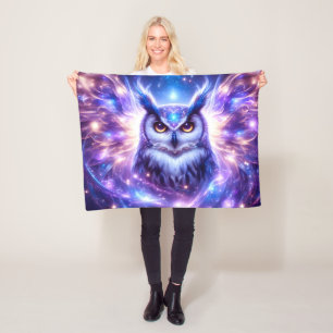 Kosmische Mystieke Wijsheid Hemelse Spirituele Uil Fleece Deken