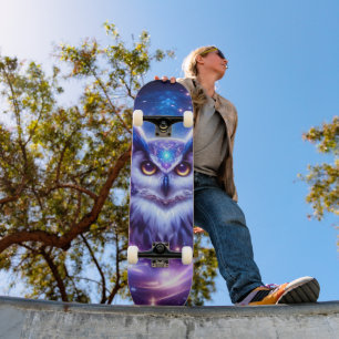Kosmische Mystieke Wijsheid Hemelse Spirituele Uil Persoonlijk Skateboard