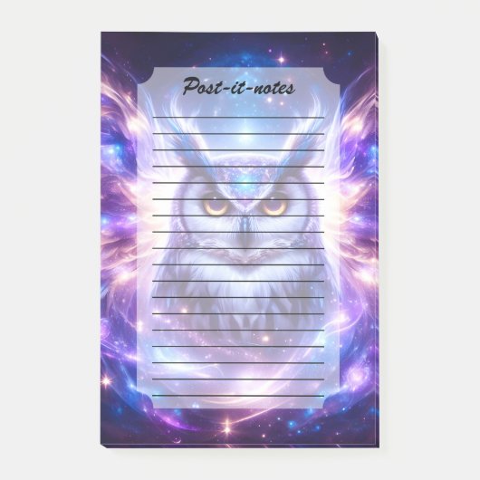 Kosmische Mystieke Wijsheid Hemelse Spirituele Uil Post-it® Notes (Voorkant)