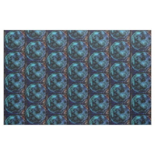 Kosmische namaak Blauwe Marmer Stof (Fat Quarter)