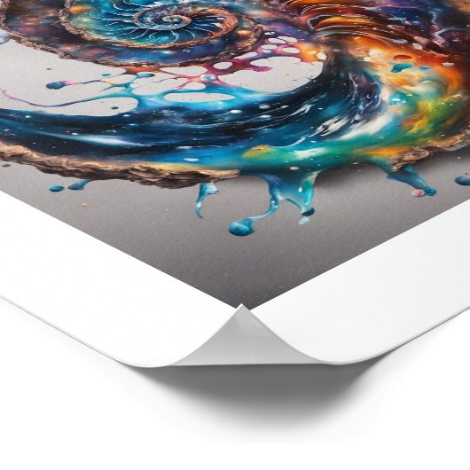 Kosmische Nautilus Shell Poster (Hoek)