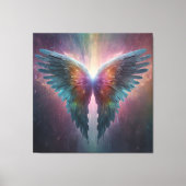 *~*Kosmische Neon Glowing Angel Wings AP78 Canvas Afdruk (Voorkant)