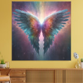 *~*Kosmische Neon Glowing Angel Wings AP78 Canvas Afdruk (Insitu (Woonkamer))