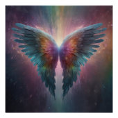 *~*Kosmische Neon Glowing Angel Wings AP78 Perfect Poster (Voorkant)