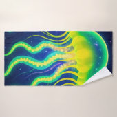 kosmische neon kwal badhanddoek (Badhanddoek)
