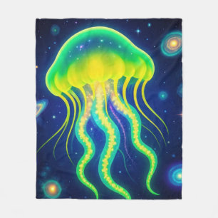 kosmische neon kwal fleece deken