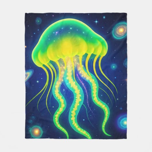 kosmische neon kwal fleece deken (Voorkant)