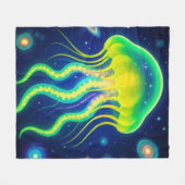 kosmische neon kwal fleece deken (Voorkant (Horizontaal))