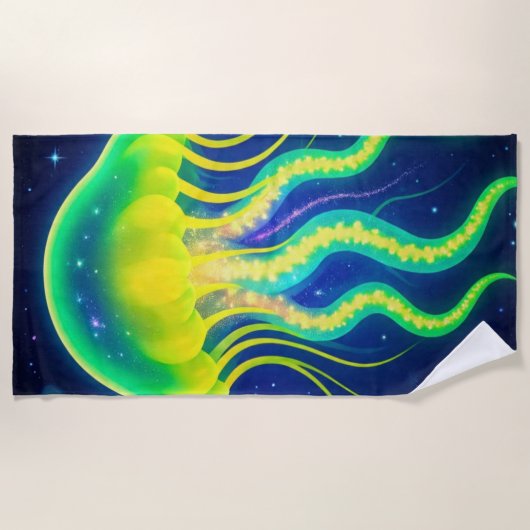 kosmische neon kwal strandlaken (Voorkant)