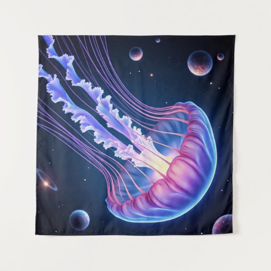 kosmische neon kwal wandkleed (Voorkant (horizontaal))